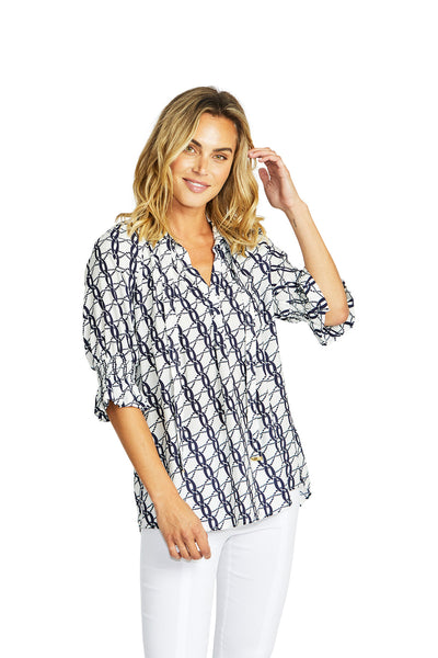 Ping Pong Chain Tunic Blouse - Chain Print