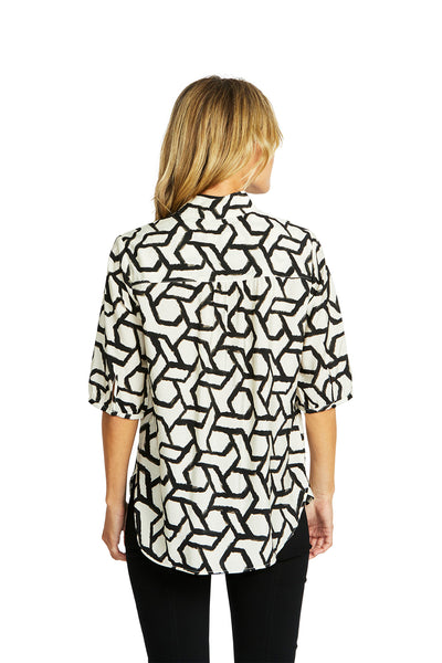 Ping Pong Camille Button Top - Camille Print