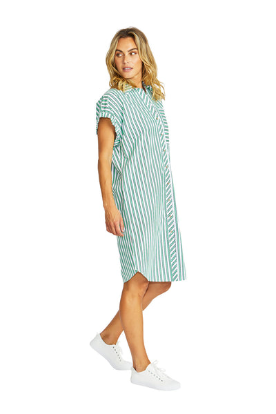 Ping Pong Kendall Stripe Dress - Spearmint/White