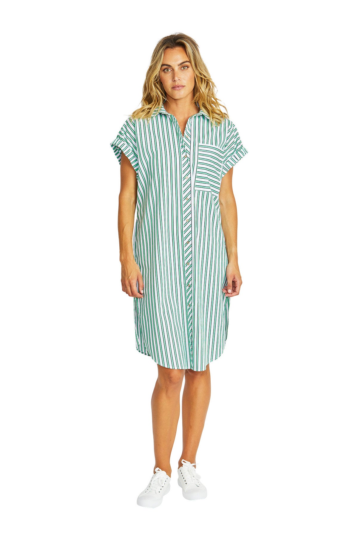 Ping Pong Kendall Stripe Dress - Spearmint/White