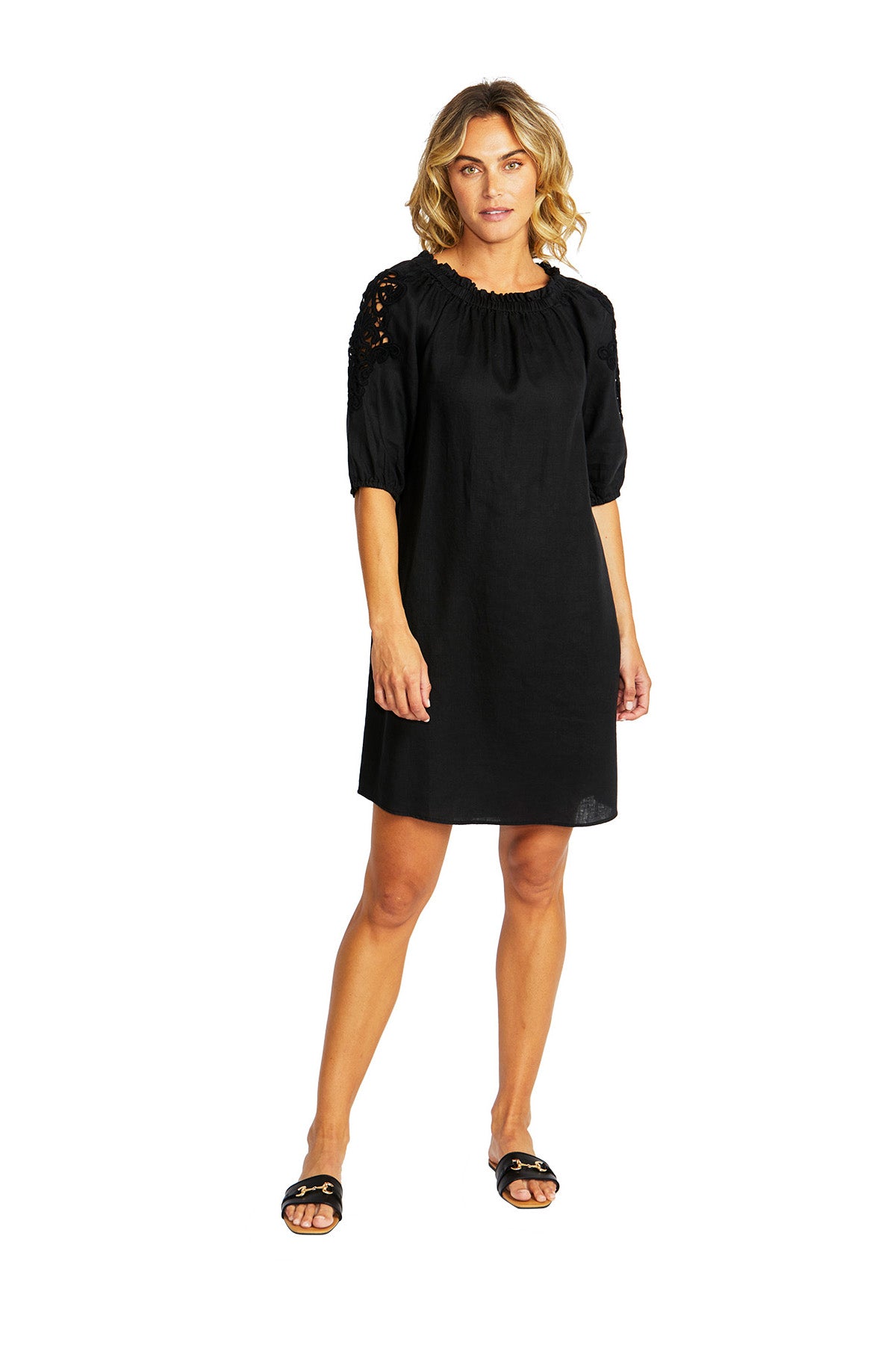 Ping Pong Jojo Lace Trim Dress - Black