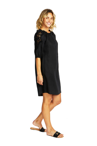 Ping Pong Jojo Lace Trim Dress - Black