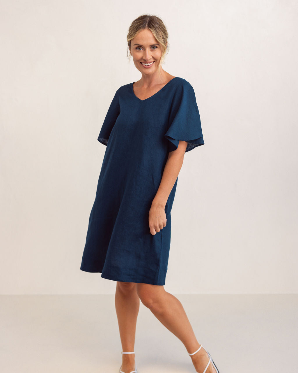 See Saw SS344N Flutter Sl Dress - Navy