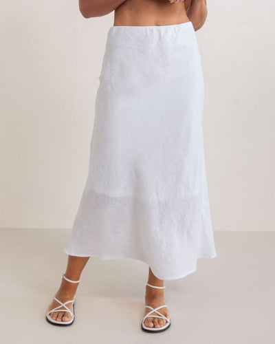 See Saw SS355W Bias Slip Skirt - White
