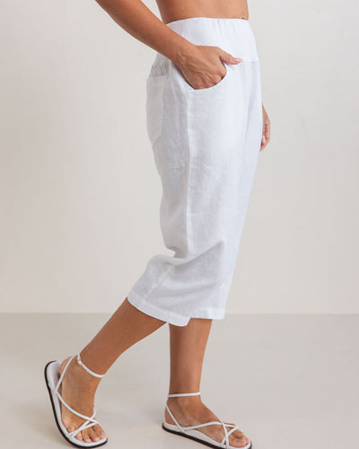 See Saw SS359W 3/4 Rib Pant - White