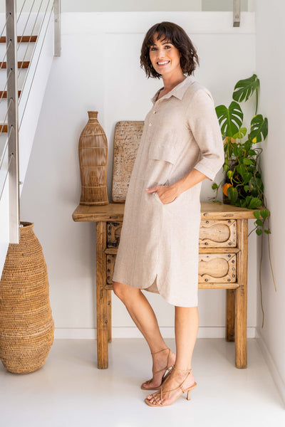 See Saw SS377N Popover Dress - Natural