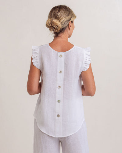 See Saw SS380W Ruffle Sl Top - White