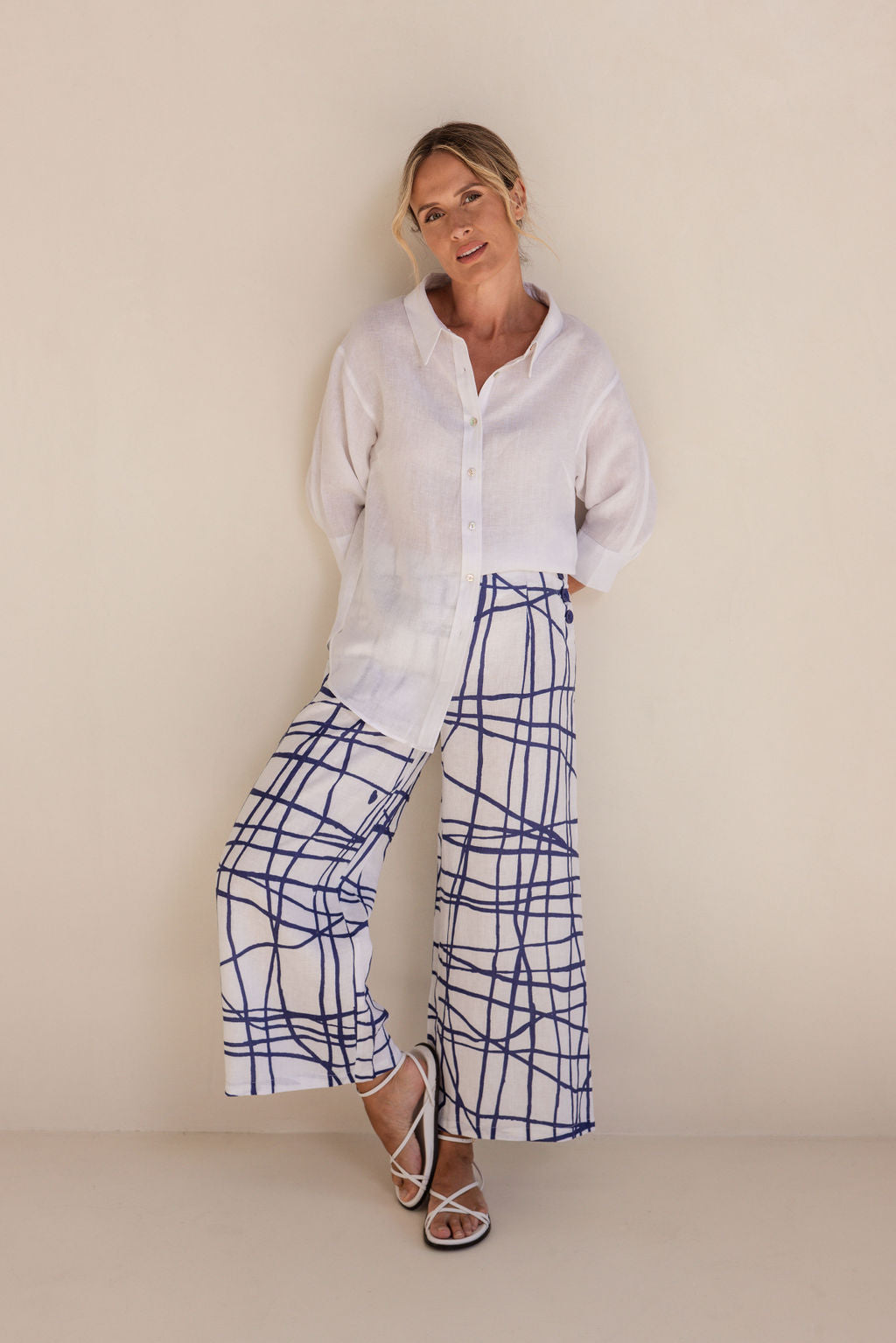 See Saw SS410D/W Palazzo Pant - Denim White