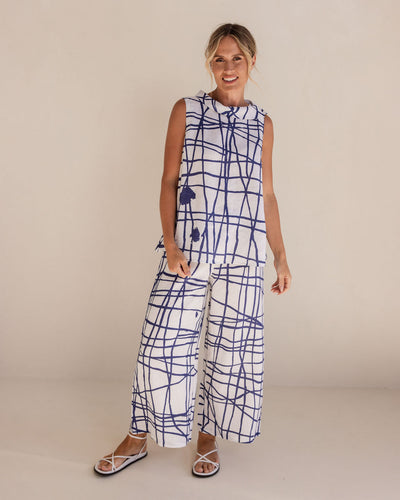 See Saw SS410D/W Palazzo Pant - Denim White