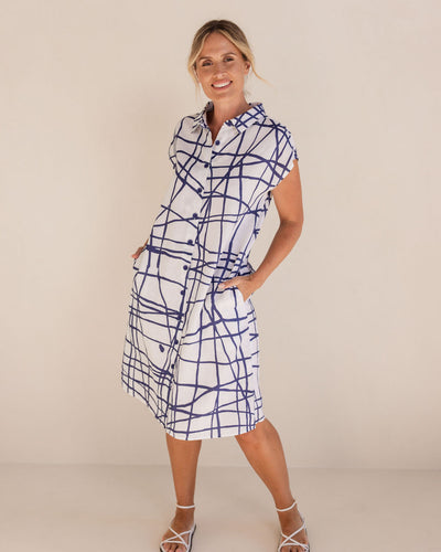 See Saw SS404D/W Ext Sleeve Dress - Denim White