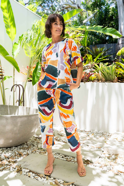 See Saw SS445 7/8 Flat Front Pant - Abstract