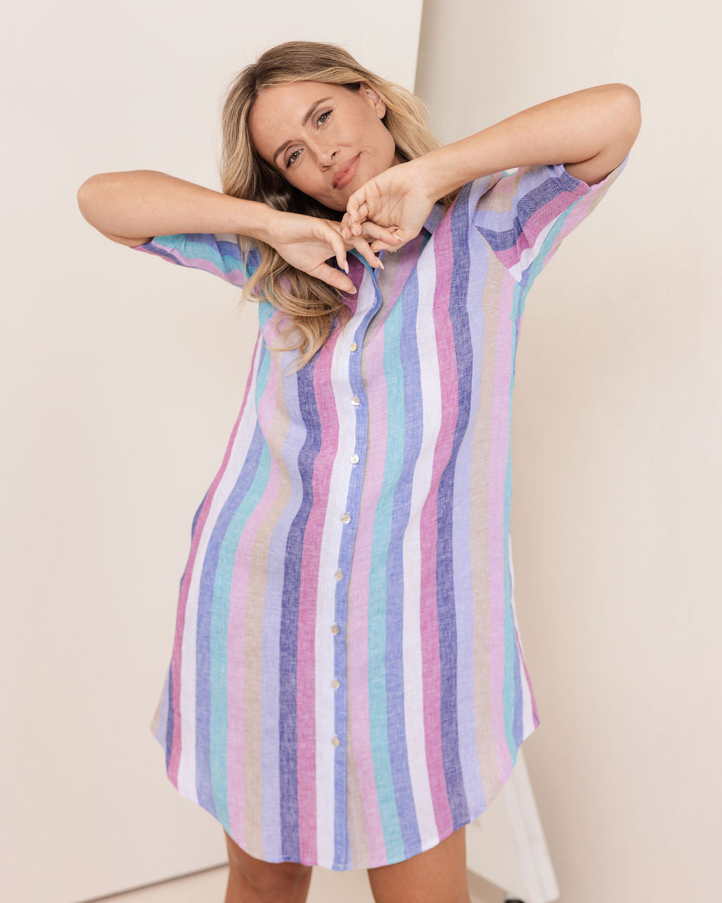 See Saw SS457D/P Shirtmaker - Denim Pink Multi