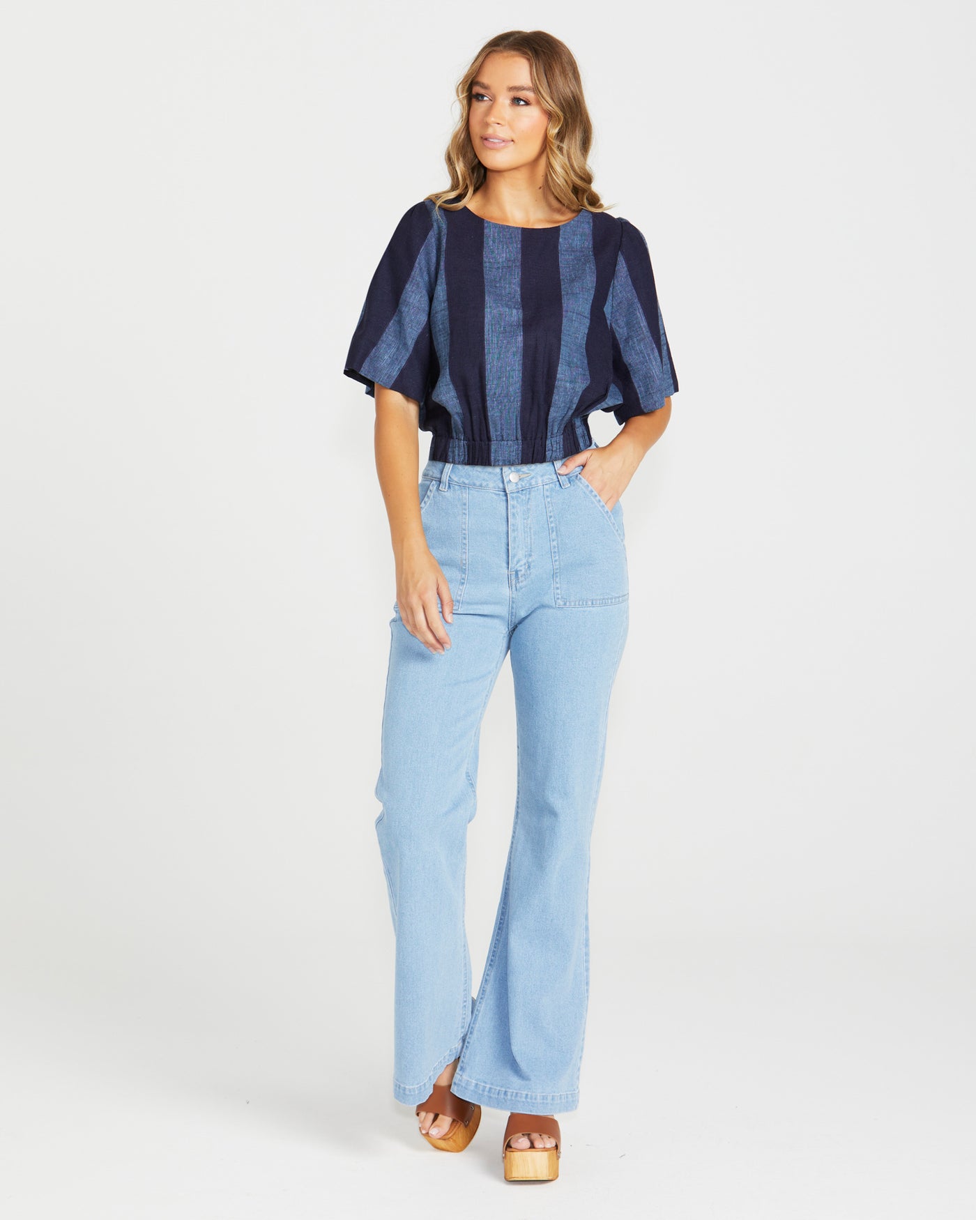 Sass Cailee Top - Navy Stripe