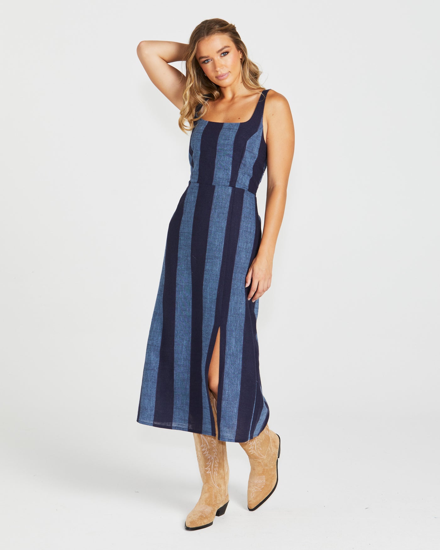 Sass Cailee Midi Dress - Navy Stripe