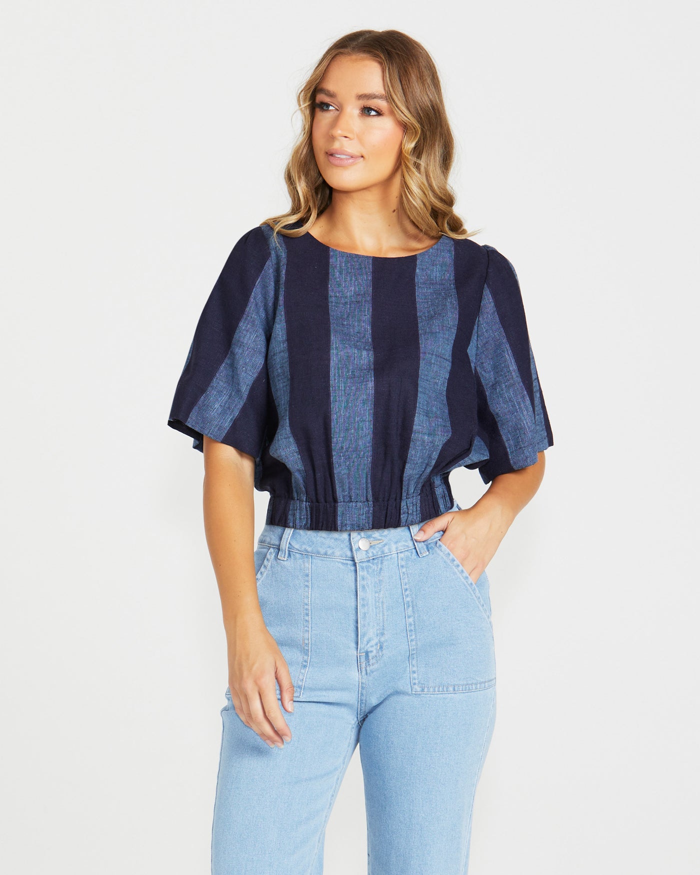 Sass Cailee Top - Navy Stripe