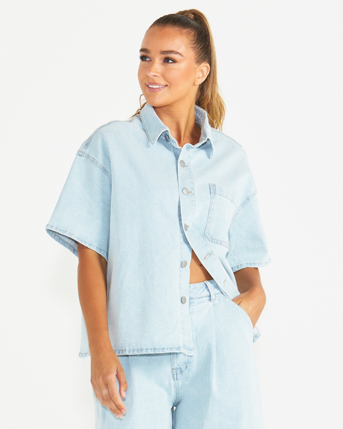 Sass Katrina Boyfriend Shirt - 94 Snow Wash