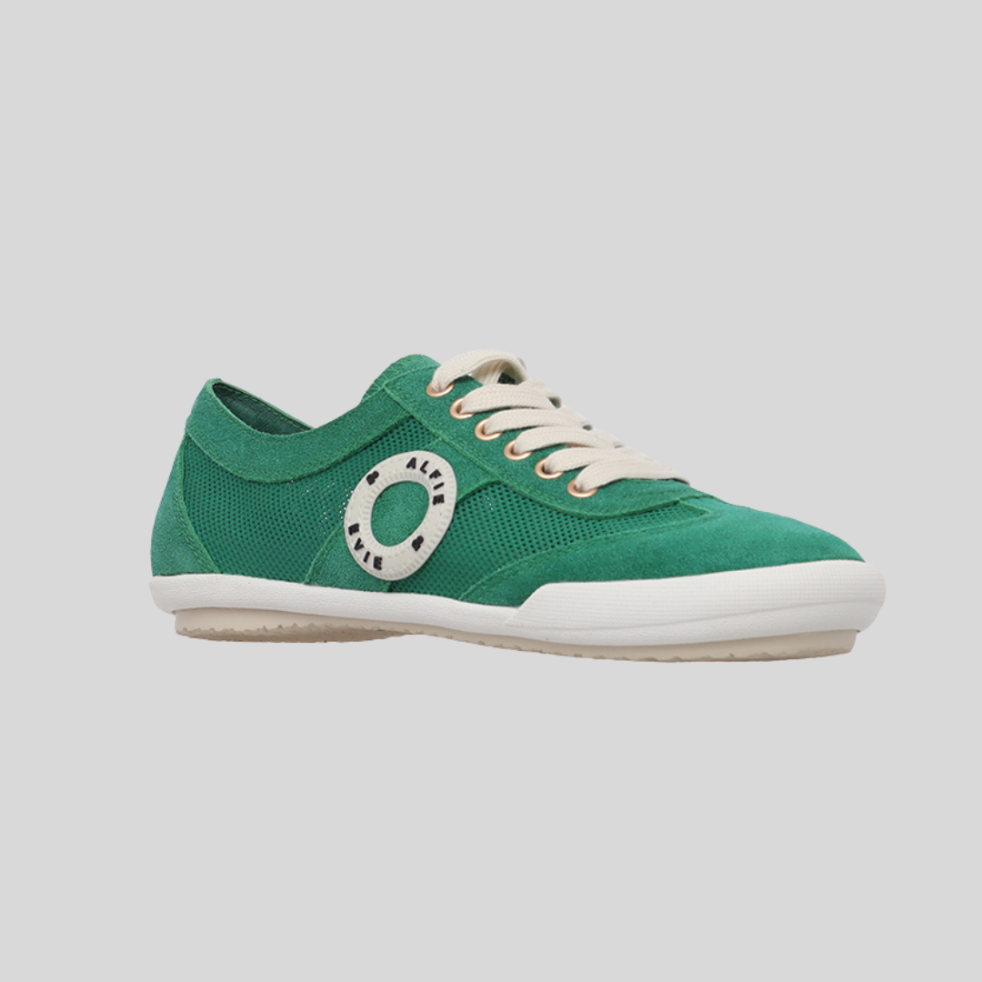 Green suede sneakers