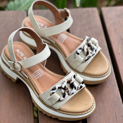 cream platform sandals