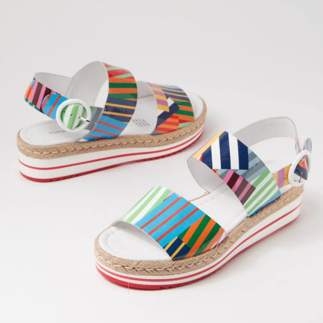 Django & Juliette Atha - White Stripe Multi Patent