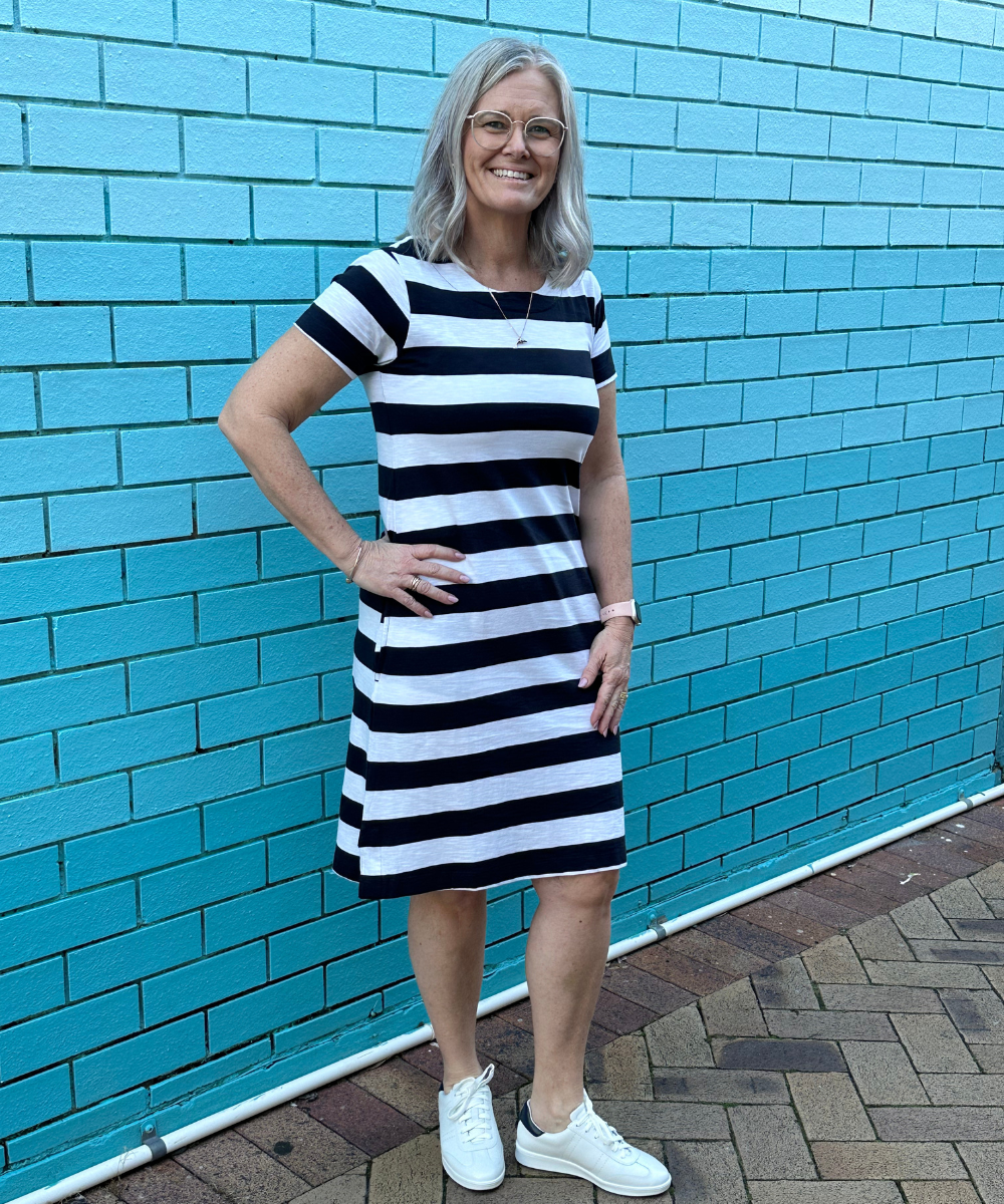 Foil Captains Choice Dress - Navy Stripe