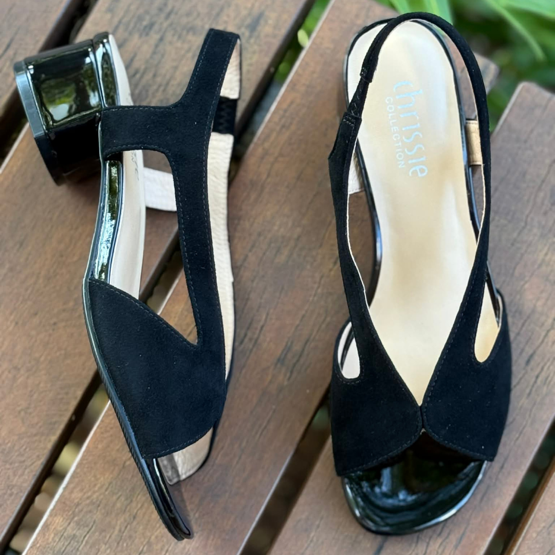 Chrissie Scott - Black Suede/Black Patent