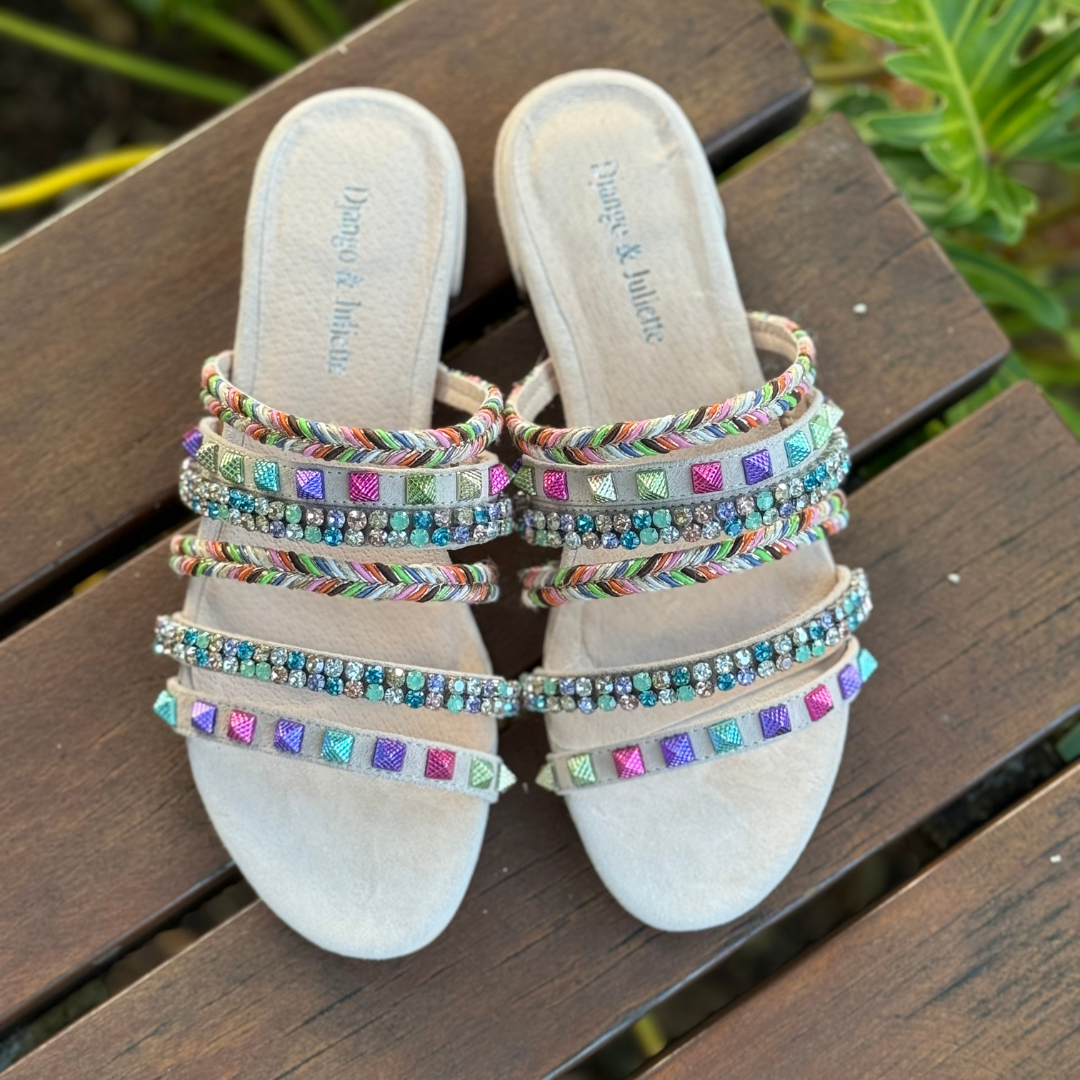 Django & Juliette Linea - Beige Multi Suede