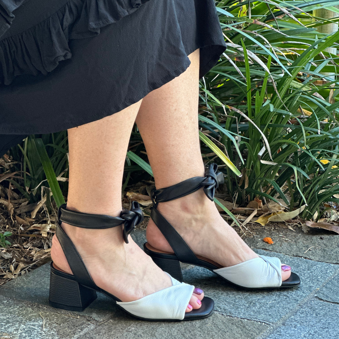 black and white heels by django and juliette 