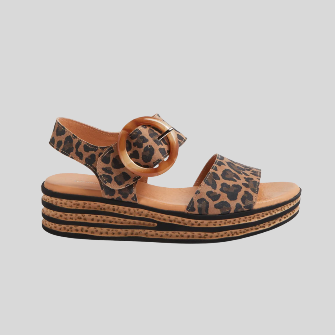 Django & Juliette Cubbie - Camel Leopard Suede
