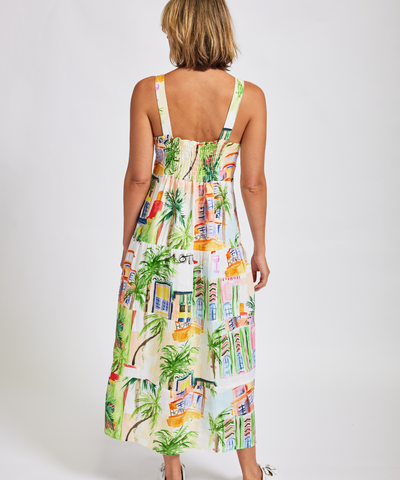 Wear Colour Sleeveless Tiered Maxi Dress - Motel Print