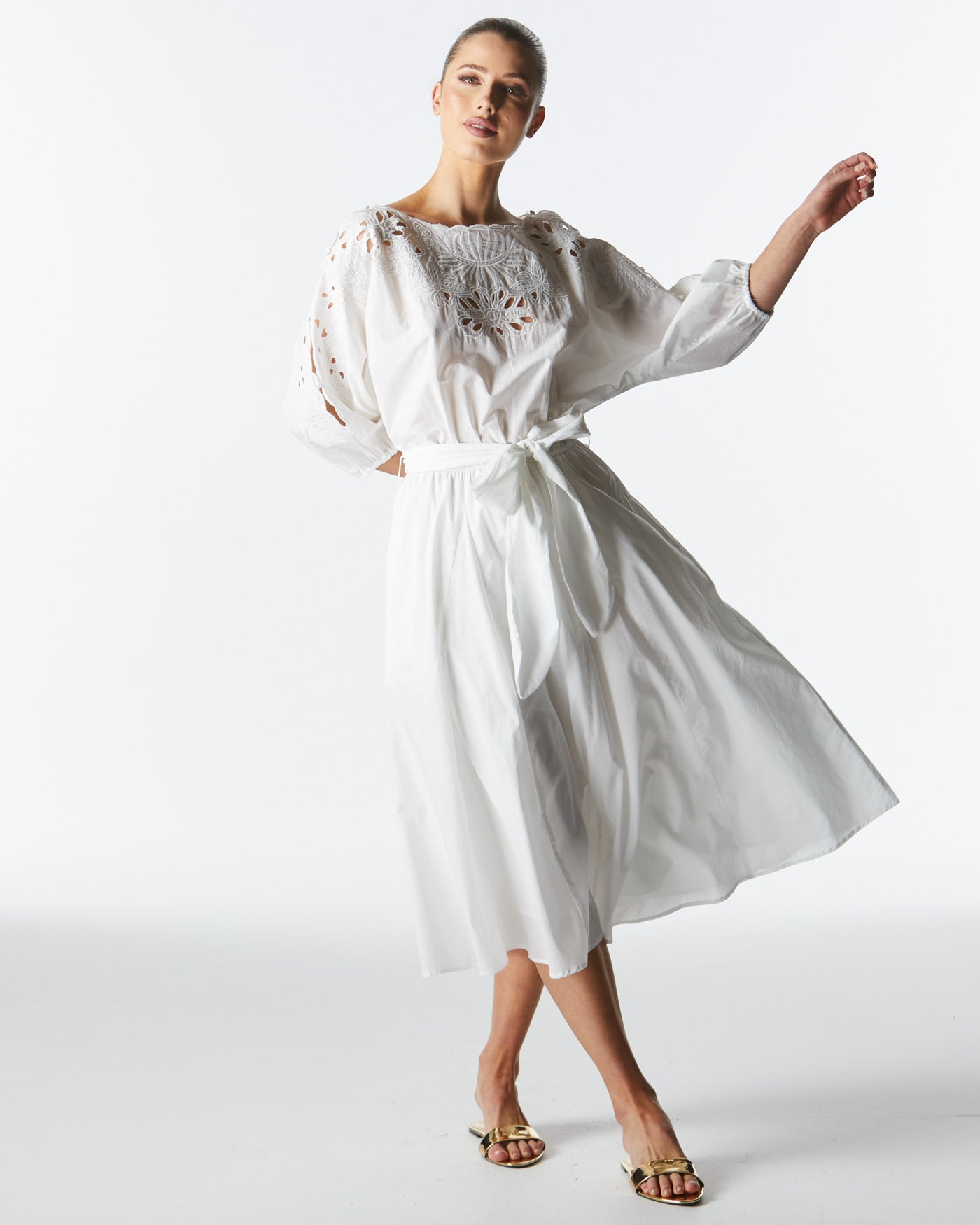 Fate+Becker Lily Pond Embroidered Dress - Ivory