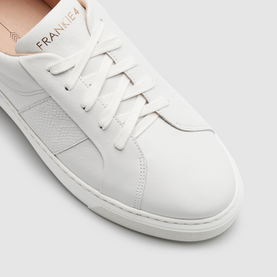 white leather platform sneakers