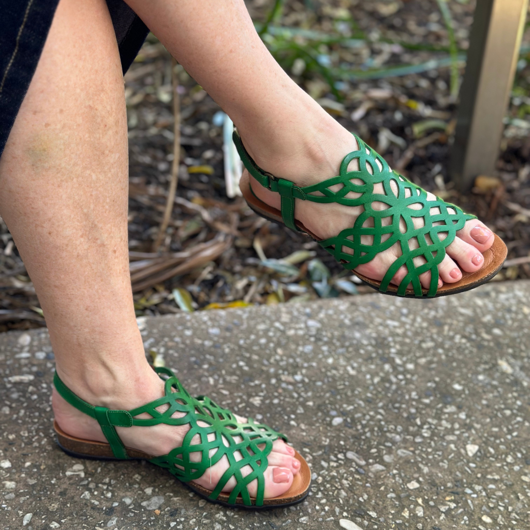 green sandals by Zeta