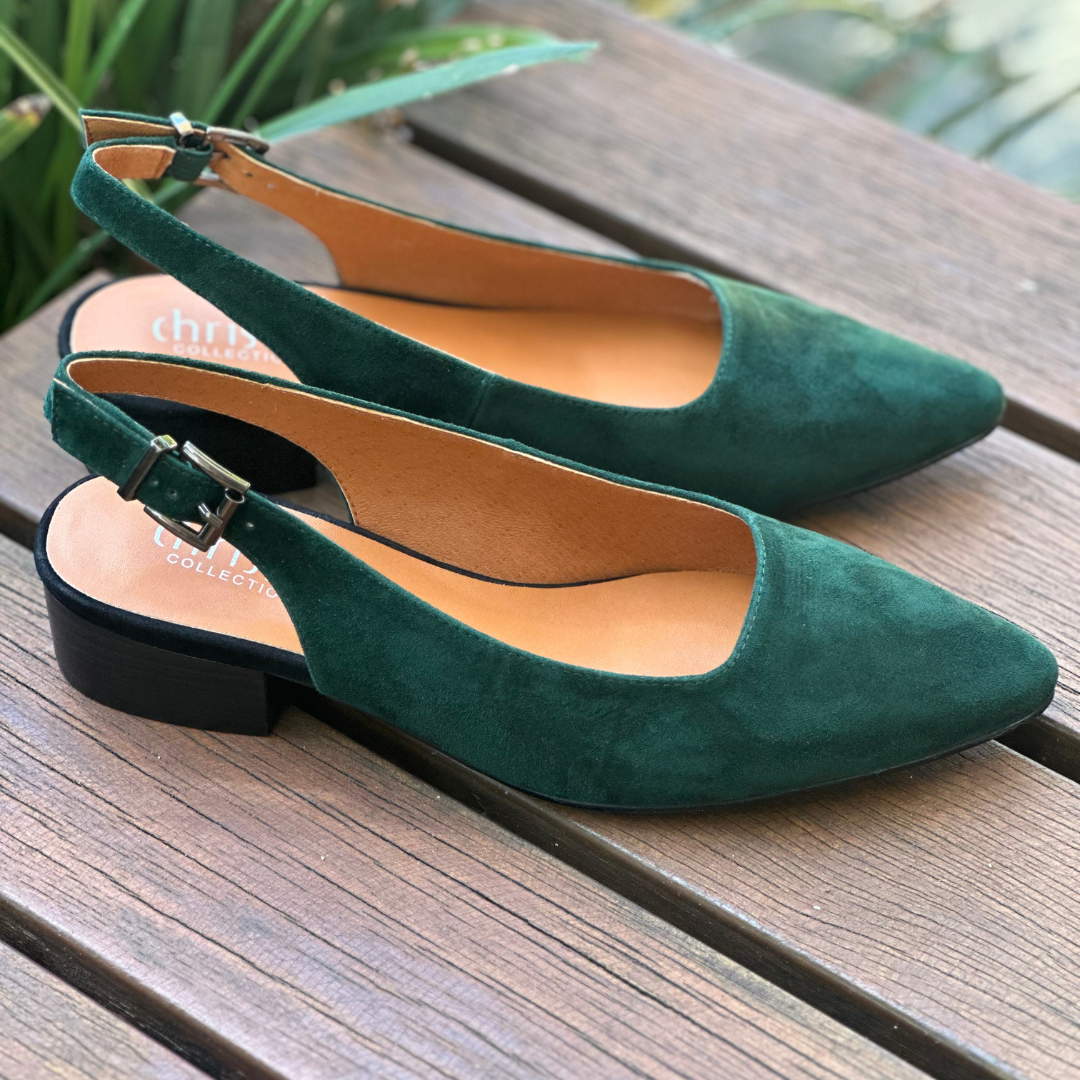 Chrissie Dove - Suede Dark Forest Green