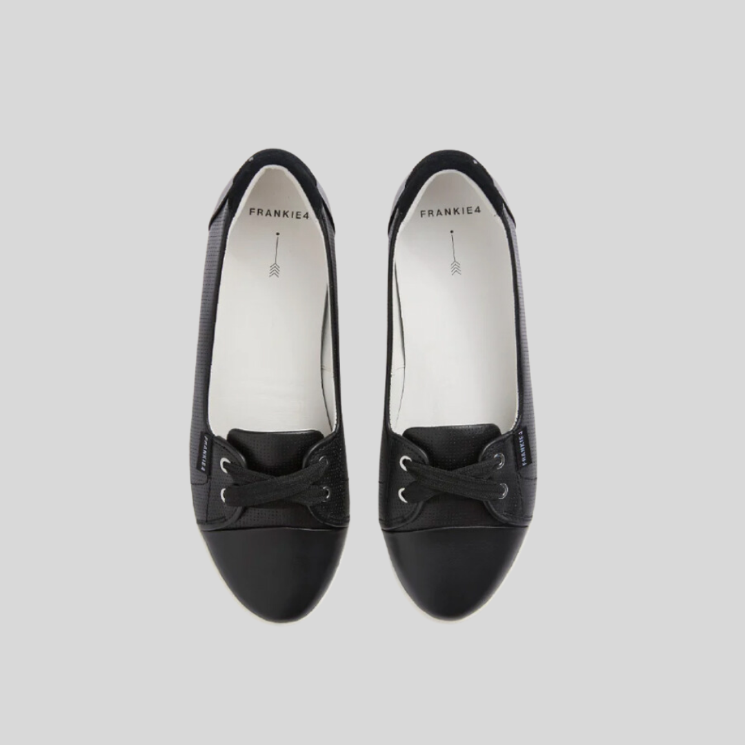 FRANKIE4 Hannah III - Black Punched | Women's Flats – Shannons Shoes