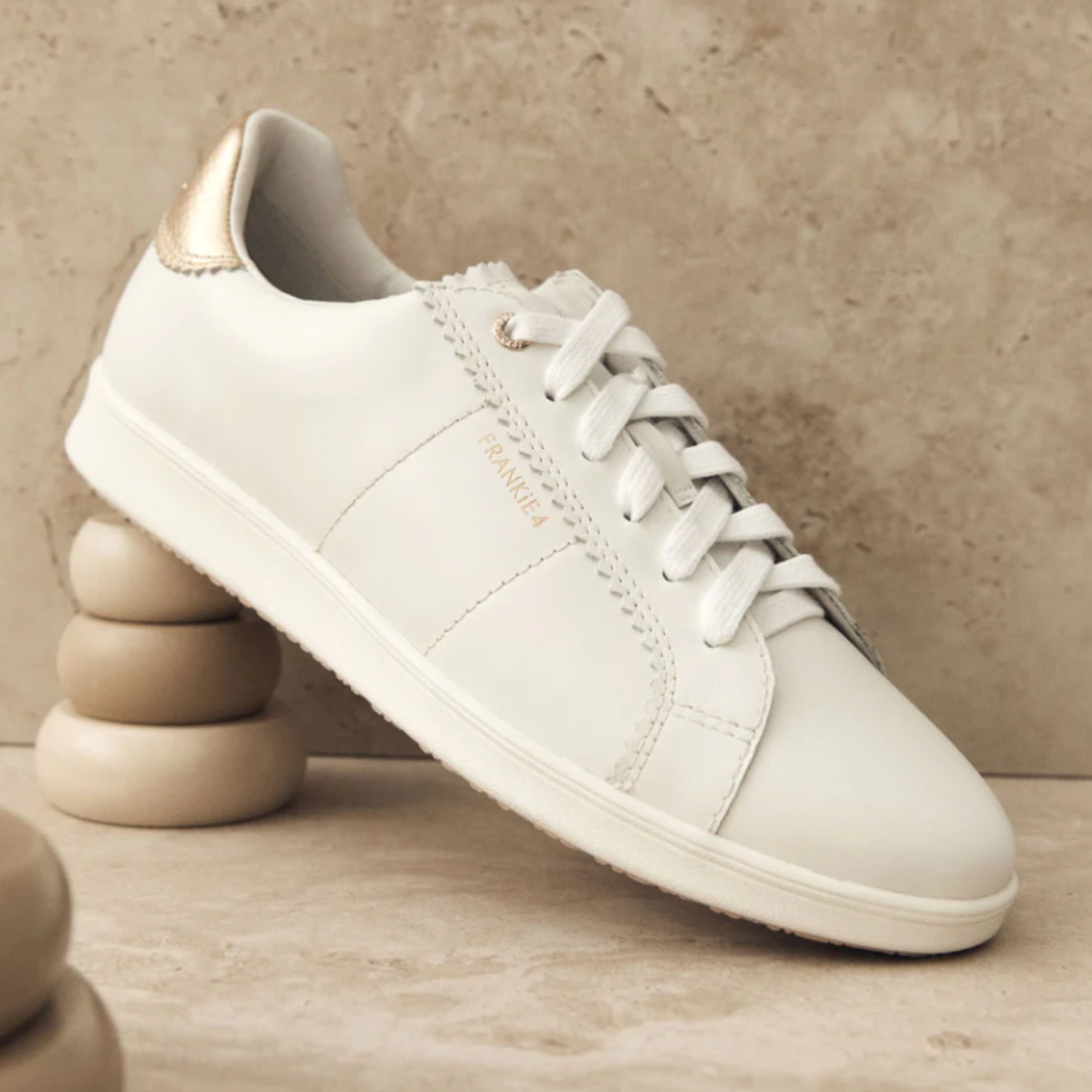 Jackie white rose gold sneakers