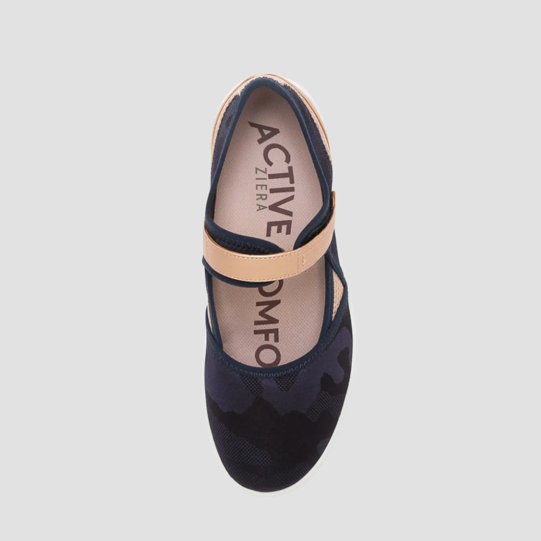 Ziera navy neoprene mary jane style extra wide shoe