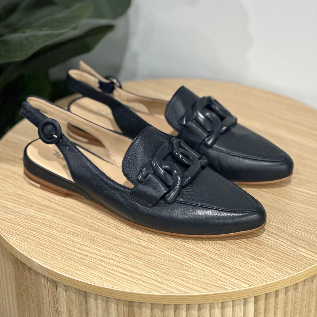 navy sling backs top end
