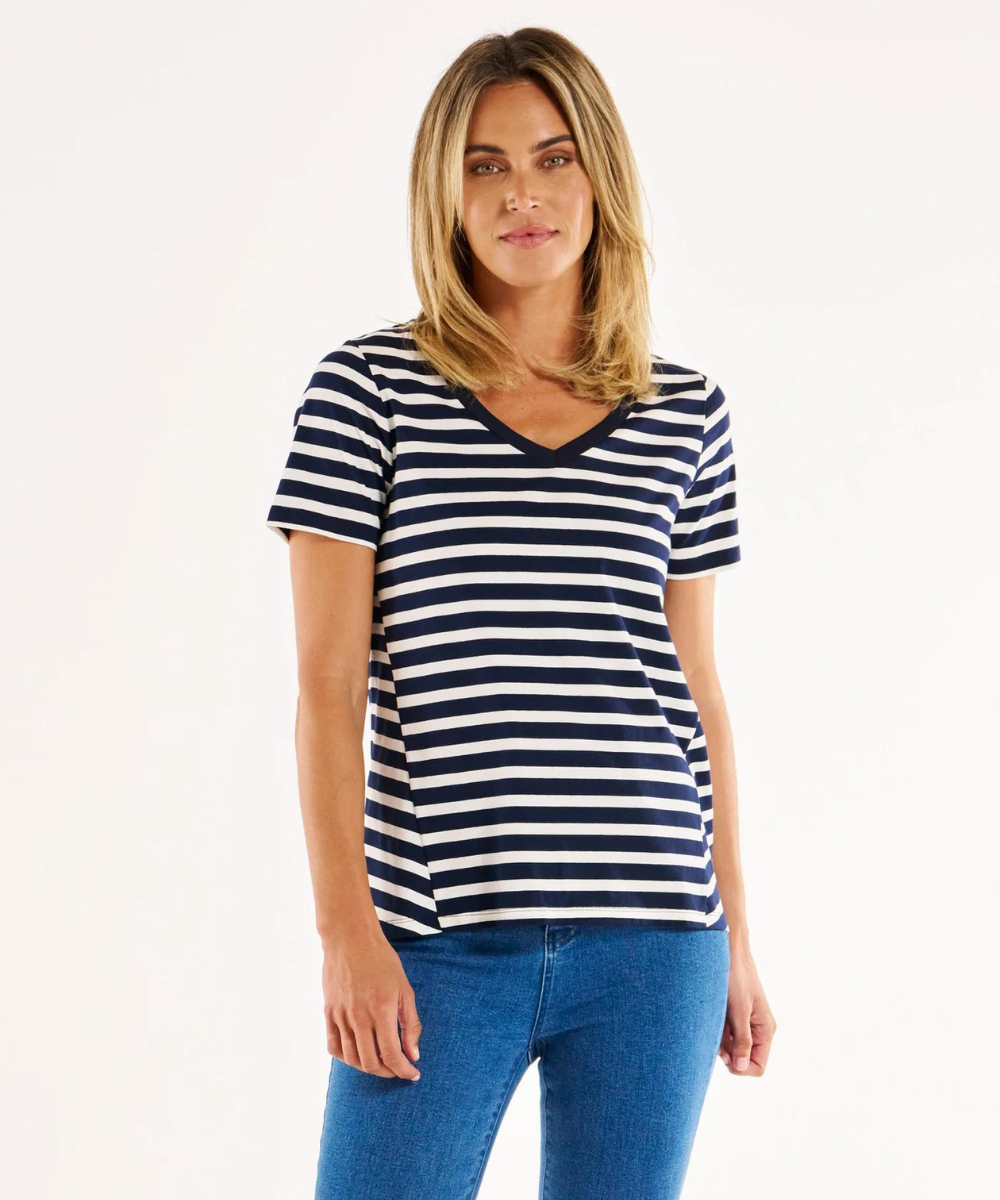 Betty Basics Luella Tee - Navy Stripe