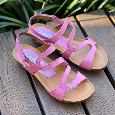 Pink wedge sandals 