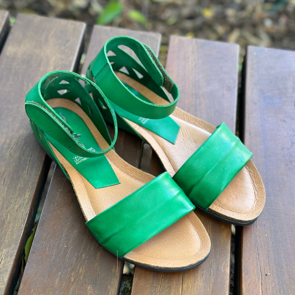 Green sandals shop