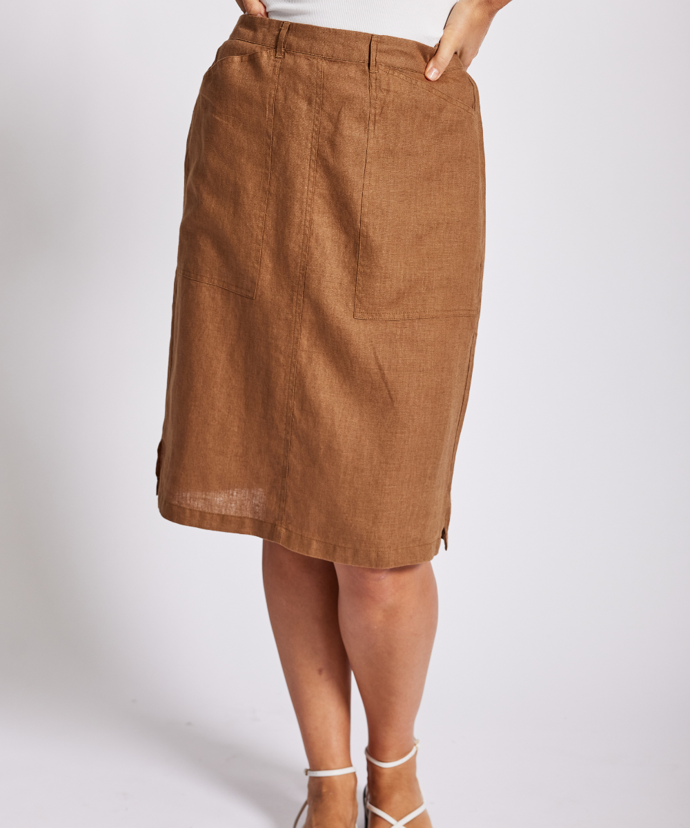 See Saw Straight Skirt - Toffee