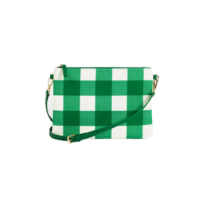 small crossbody with green and white gingham