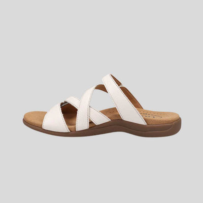 arch support white leather slides