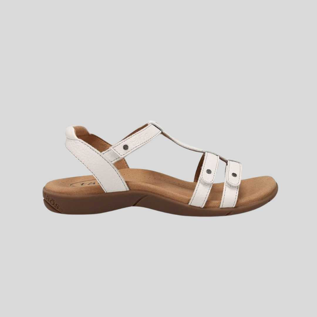 white adjustable sandals by taos footwear