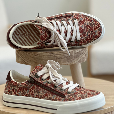 Red Floral Sneakers 