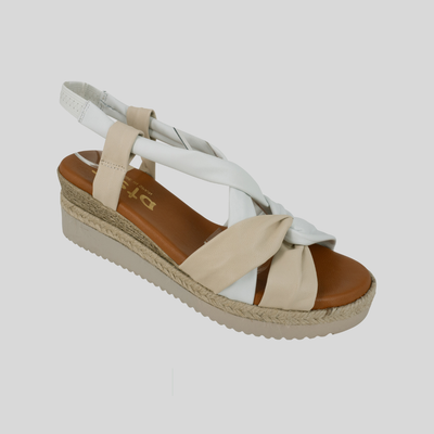 white beige neutral wedges with super soft footbed and soft tubed leather upper 