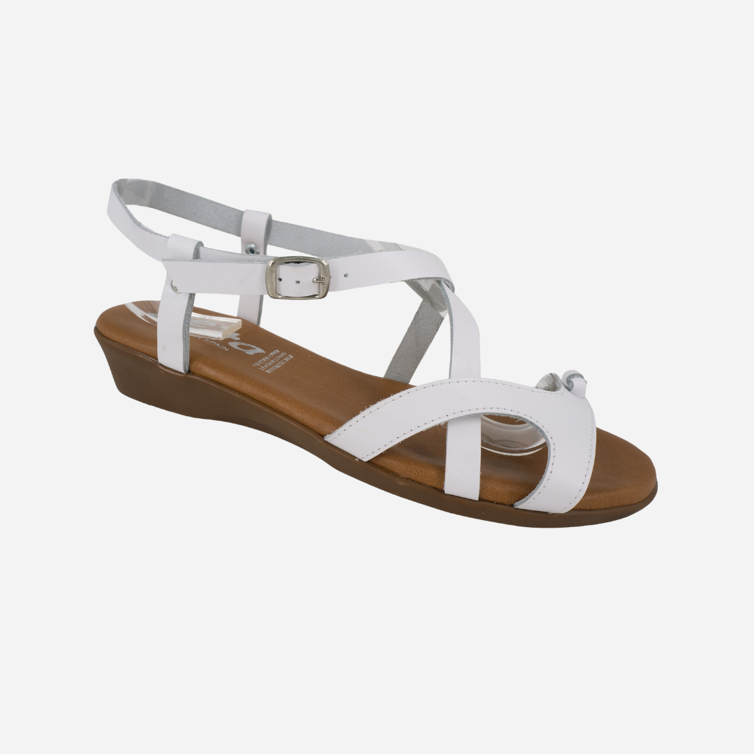 white strappy sandals