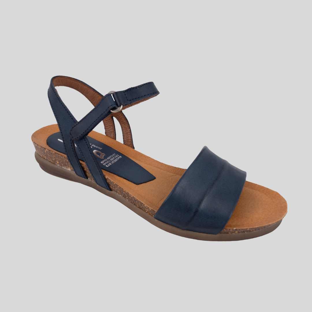 navy leather sandals 
