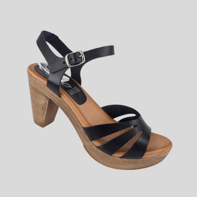 black heels with comfort footbed