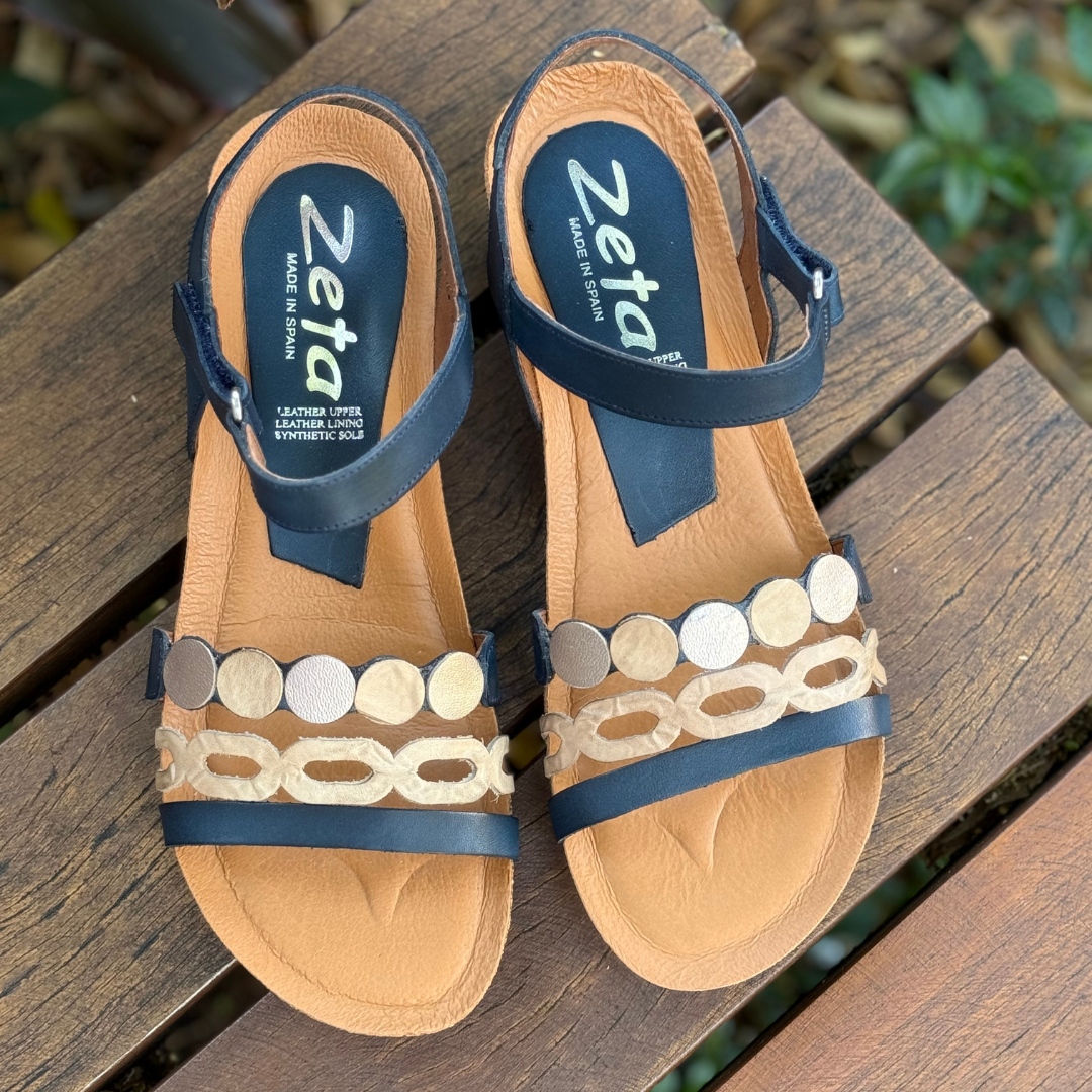 Zeta Idalia - Navy/Beige/Metallic